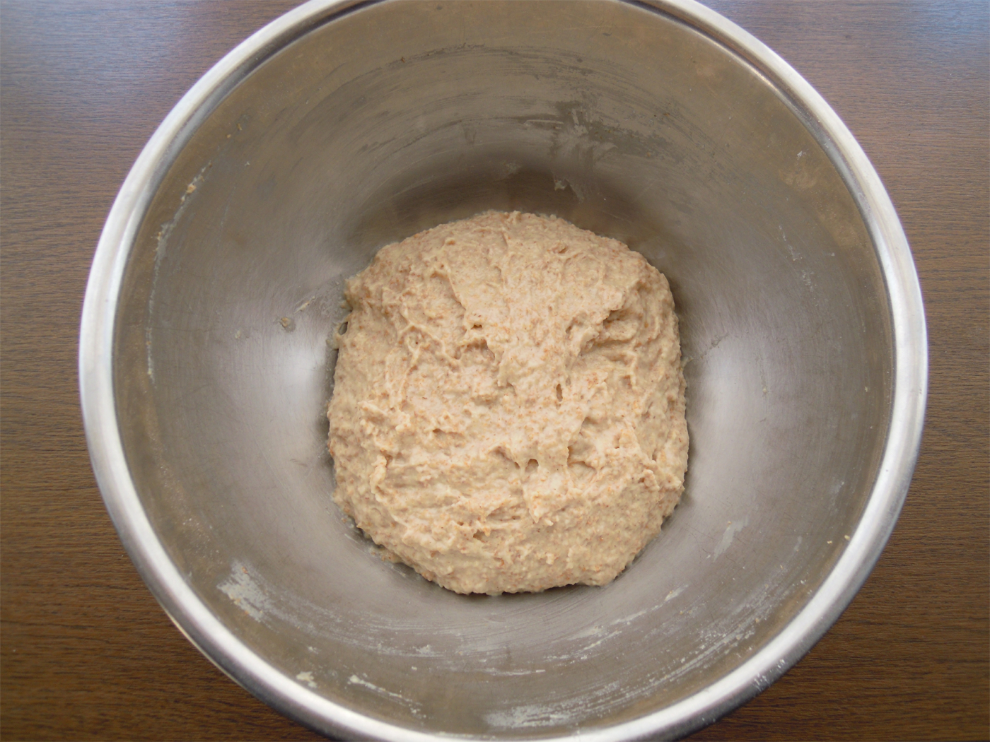 全粒粉100％ロールパン　一次発酵前